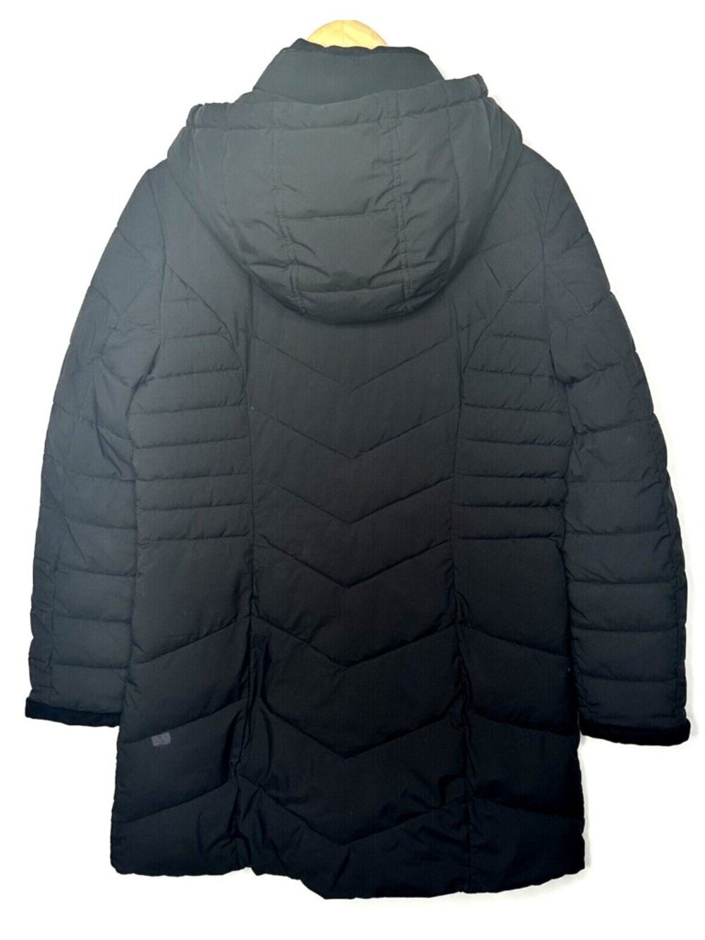 Laundry By Shelli Segal Puffer Jacket Hooded Windproof Long Black Womens Size M - Picture 4 of 16
